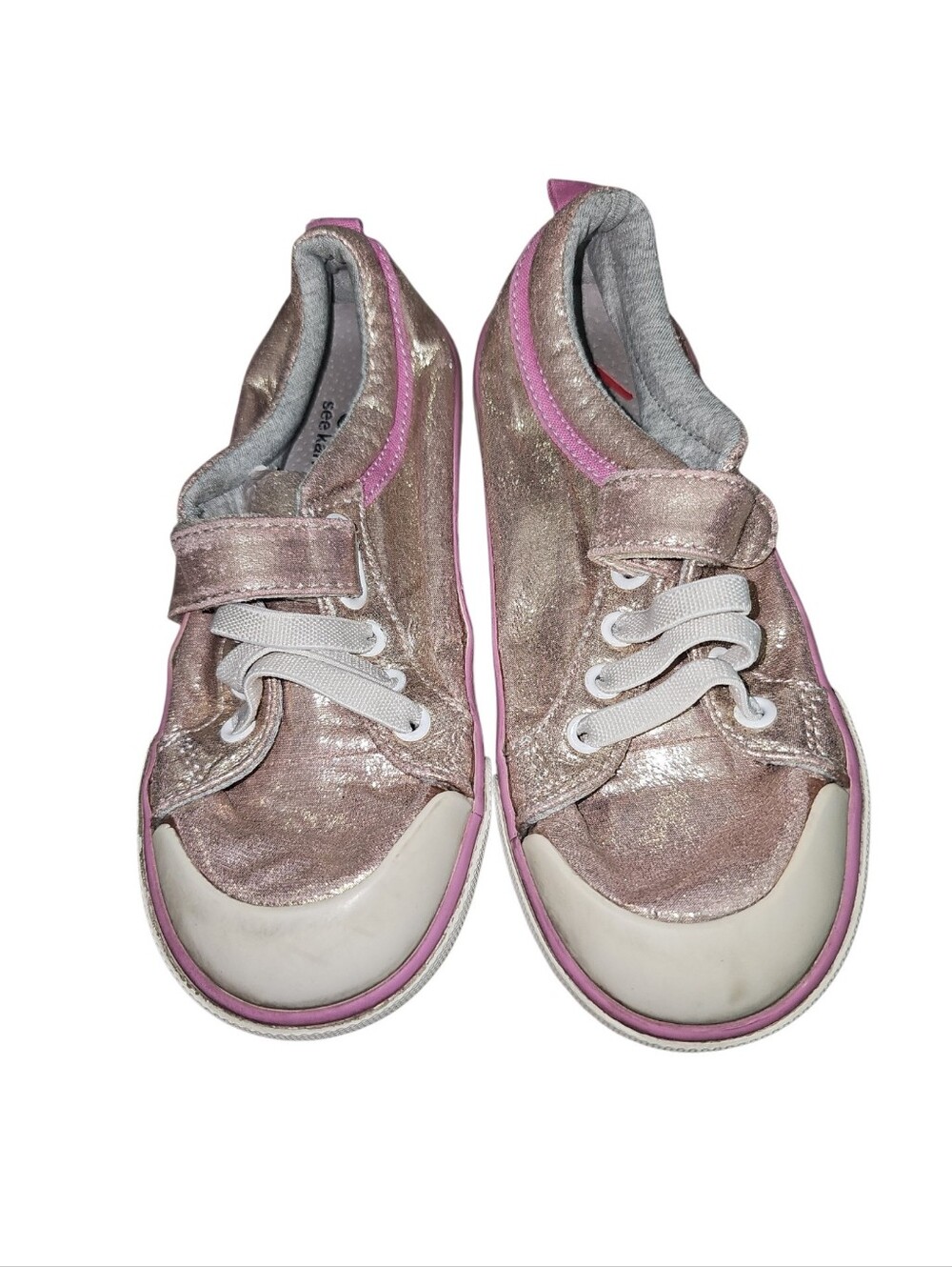 See Kai Run Girls Metallic Pink Slip-On Sneakers with Velcro